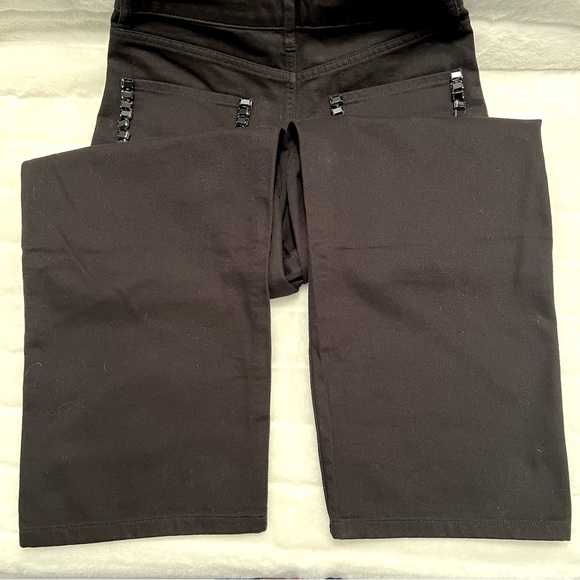 NWT Sandro Cristelle High Rise Wide Leg Black Jeans w Crystals—1 loose crystal - Picture 11 of 15